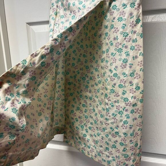 Vintage Handmade Floral Print Wrap Dress sz M - Picture 3 of 6